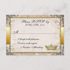 Verziert Mairytale Storybook Wedding RSVP Karte