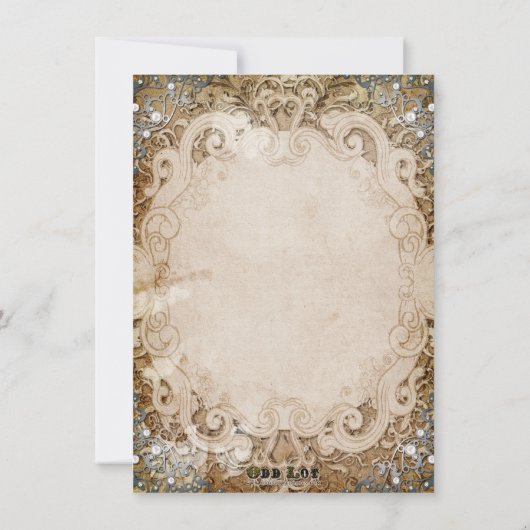 Verziert Märchenbuch Einladung zur Hochzeit (Rückseite)