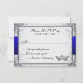 Verziert Märchenbuch Hochzeit RSVP Grau (Vorderseite)