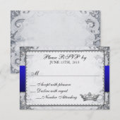 Verziert Märchenbuch Hochzeit RSVP Grau Karte (Vorne/Hinten)