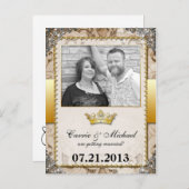 Verziert MärchenSave the Date Foto Postkarte (Vorne/Hinten)