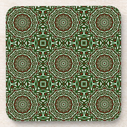 Verziert Maximalist Groovy Christmas Mandala Patte Getränkeuntersetzer (Vorderseite)