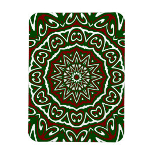 Verziert Maximalist Groovy Christmas Mandala Patte Magnet
