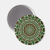 Verziert Maximalist Groovy Christmas Mandala Patte Magnet (Vorderseite/Rückseite)