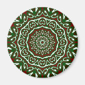 Verziert Maximalist Groovy Christmas Mandala Patte Magnet (Vorne)