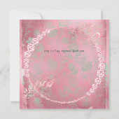 Verziert Minze Grün Rosa Gold HUMMINGBIRD Verlobun Einladung (Rückseite)