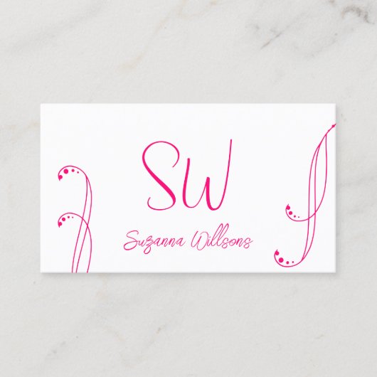 Verziert mit Monogram Visitenkarte (Vorderseite)