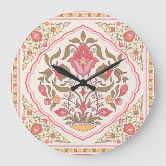 Verziert Oriental: florales Design. Große Wanduhr (Vorderseite)