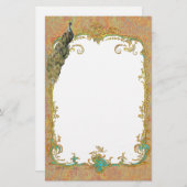 Verziert Peacock in Paisley Art Design Briefpapier (Vorne/Hinten)