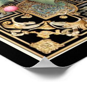 Verziert Pink Peony in extravagantem Chinoiserie R Poster (Ecke)