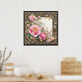 Verziert Pink Peony in extravagantem Chinoiserie R Poster (Küche)