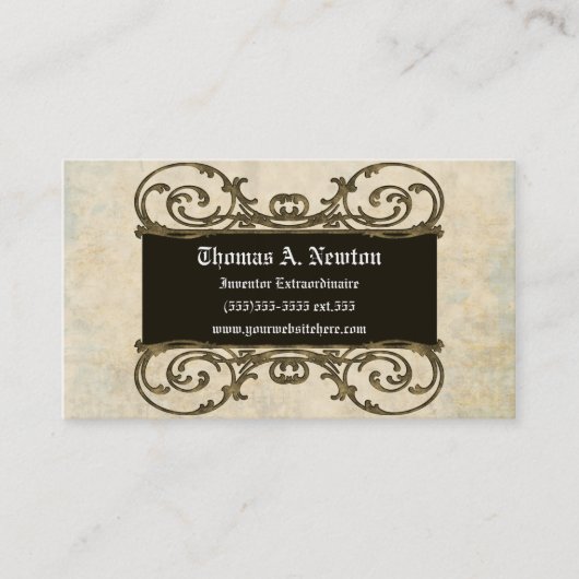 Verziert Plaque Vintag Goth Steampunk Business Car Visitenkarte (Vorderseite)