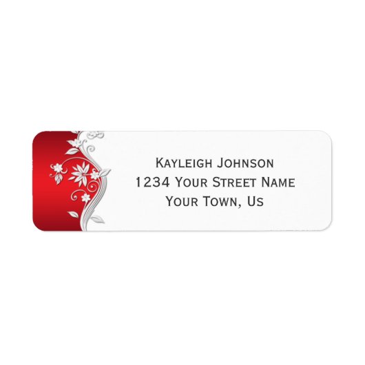 Verziert Red White Silver Blume Wirbel (Vorne)