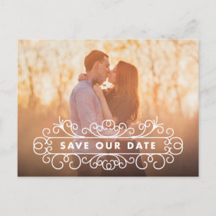 Verziert   Save the Date Postkarte