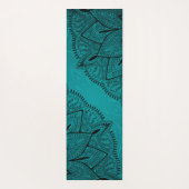 Verziert-Schwarz-Mandala-Muster Yogamatte (Rückseite)