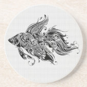 Verziert-Schwarz-Weiß-Kunst, Tattoo Getränkeuntersetzer (Vorne)
