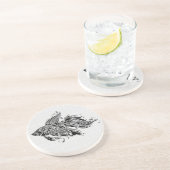 Verziert-Schwarz-Weiß-Kunst, Tattoo Getränkeuntersetzer (Seite)