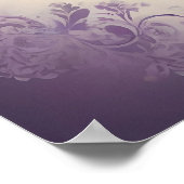 Verziert Schwarzes Lila Herz 💜 Gothic Vintag Styl Poster (Ecke)