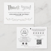 *~* Verziert Scroll QR DANK LOGO Review AP8 Begleitkarte (Vorne/Hinten)