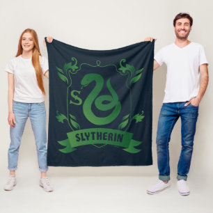 Verziert SLYTHERIN™-Wappen Fleecedecke