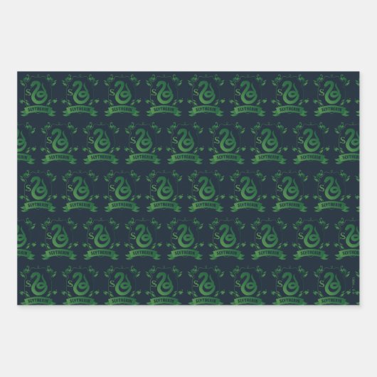Verziert SLYTHERIN™-Wappen Geschenkpapier Set (Vorderseite 3)