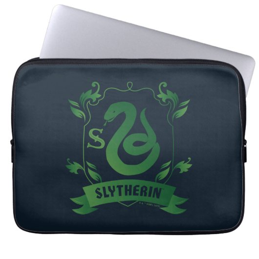 Verziert SLYTHERIN™-Wappen Laptopschutzhülle (Vorderseite)
