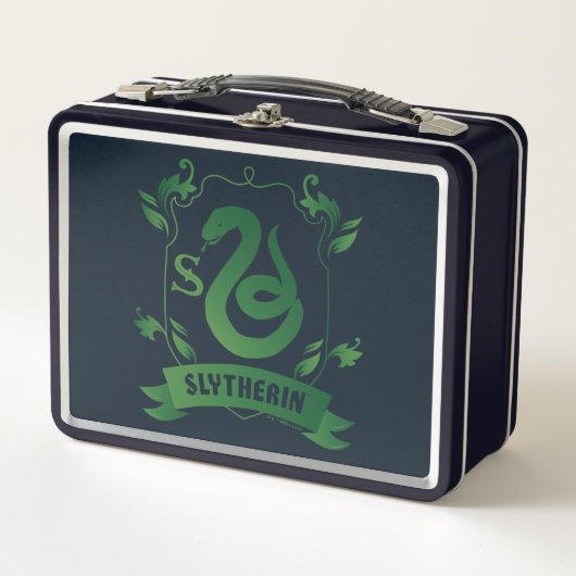 Verziert SLYTHERIN™-Wappen Metall Brotdose (Vorderseite)