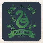 Verziert SLYTHERIN™-Wappen Rechteckiger Pappuntersetzer (Vorderseite)
