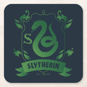 Verziert SLYTHERIN™-Wappen Rechteckiger Pappuntersetzer