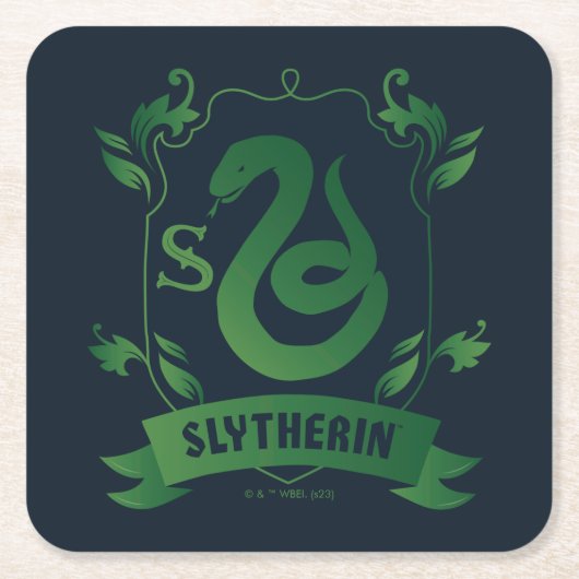 Verziert SLYTHERIN™-Wappen Rechteckiger Pappuntersetzer (Vorderseite)