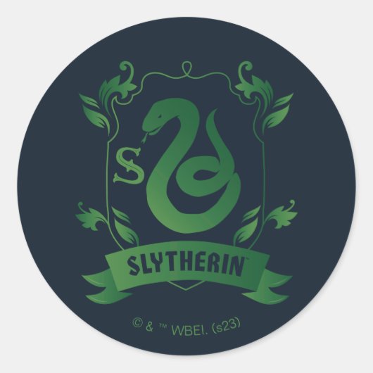 Verziert SLYTHERIN™-Wappen Runder Aufkleber (Vorderseite)