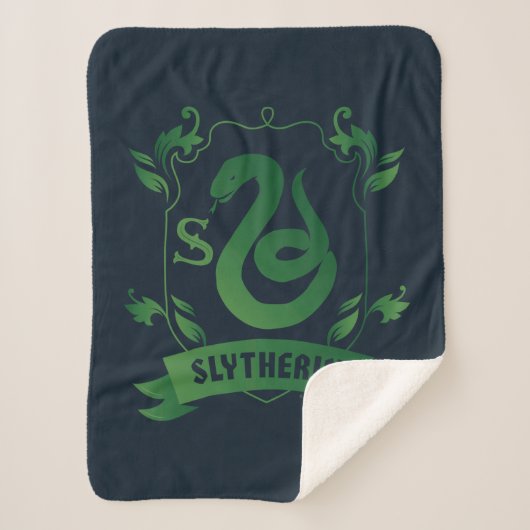 Verziert SLYTHERIN™-Wappen Sherpadecke (Vorderseite)