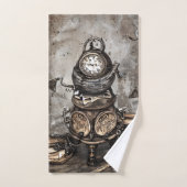 Verziert Steampunk Cauldron | Zauberbücher und Uhr Badhandtuch Set (Handtuch)