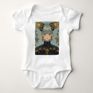Verziert Steampunk Fantasy Anime Girl Baby Strampler