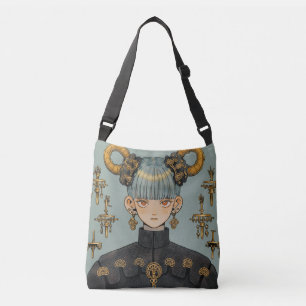 Verziert Steampunk Fantasy Anime Girl Tragetaschen Mit Langen Trägern
