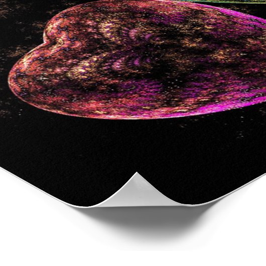 Verziert Steampunk Velvet Texturierte Herzen Poster (Ecke)