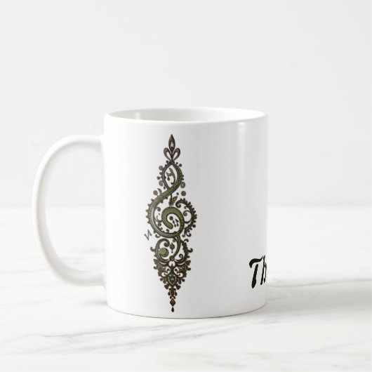 Verziert Treble Clef Kaffeetasse (Links)