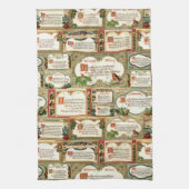 Verziert Vintage Weihnachtsgrüße Collage Geschirrtuch (Vertikal)