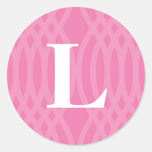 Verziert Woven Monogram - Letter L Runder Aufkleber (Vorderseite)