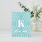 Verziert Woven Monogramm - Buchstabe K Postkarte (Stehend Vorderseite)