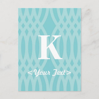 Verziert Woven Monogramm - Buchstabe K Postkarte