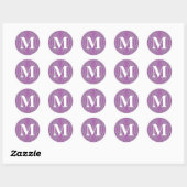 Verziert Woven Monogramm - Buchstabe M Runder Aufkleber (Blatt)