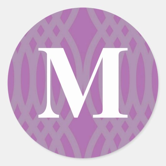Verziert Woven Monogramm - Buchstabe M Runder Aufkleber (Vorderseite)