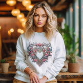 Verzierte 3D Pastell HerzValentine Sweatshirt