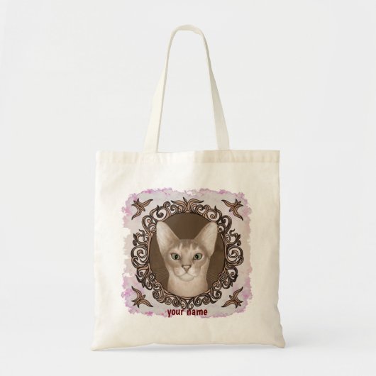 Verzierte Abyssinian Cat Tote Bag Tragetasche (Vorne)