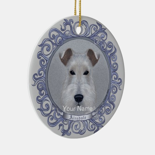 Verzierte Airedale-Verzierung Keramik Ornament (Rechts)