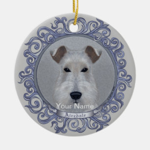 Verzierte Airedale-Verzierung Keramik Ornament