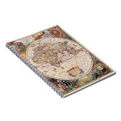 Verzierte Alte Weltkarte Notizblock (Rechte Seite)