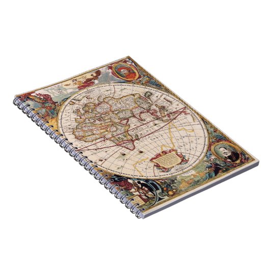 Verzierte Alte Weltkarte Notizblock (Rechte Seite)