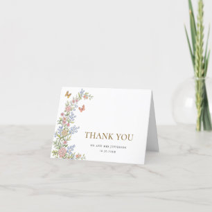 Verzierte Anmut Pastell-Rosa Blumen Hochzeit Danke